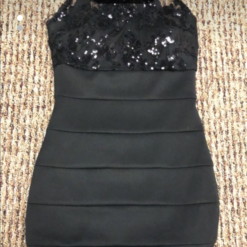 Black body con dress halter neck